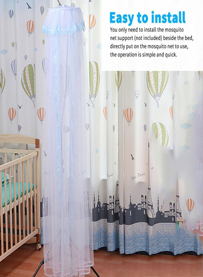 Vawolecy Universal Crib Floor Mosquito Net, Foldable Mosquito Mesh Palace Dome Baby Bed Canopy with Lace for Baby Kids Without Stand - Image 2